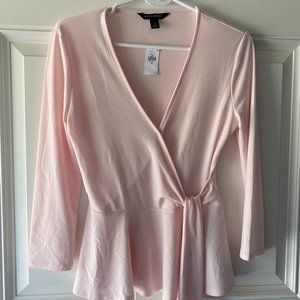 Banana Republic Women's Peplum Wrap Top Pink Size x-small  #626357  New
